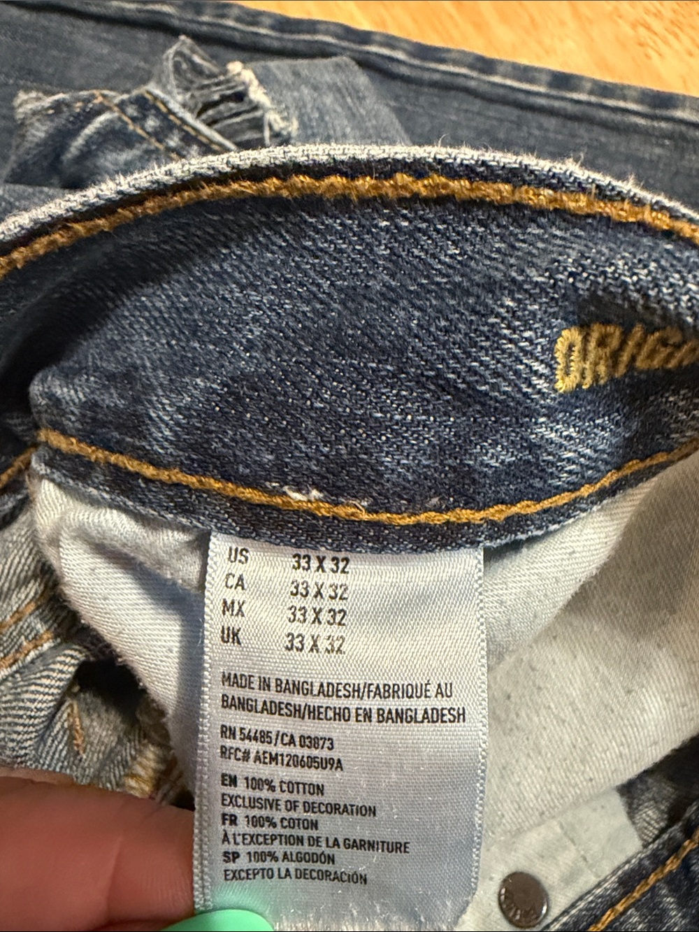 American Eagle Outfitters Distressed Blue Straight Jeans - Picture 3 of 4